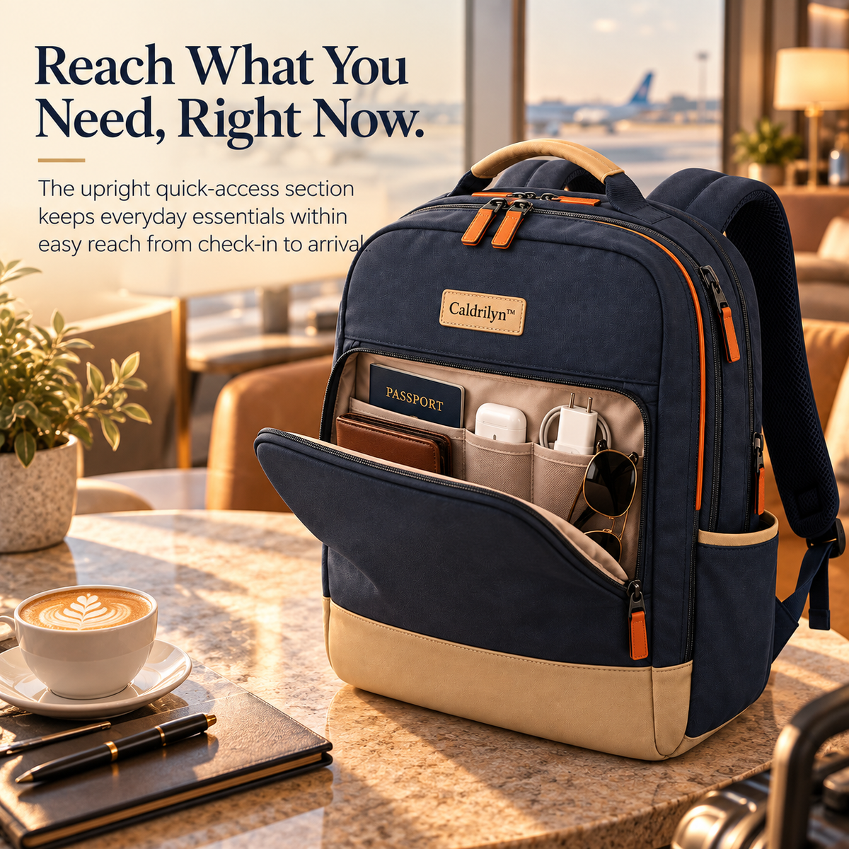 Caldrilyn™ Convertible Split-Access Travel Backpack for Work, Weekends & Everyday Carry