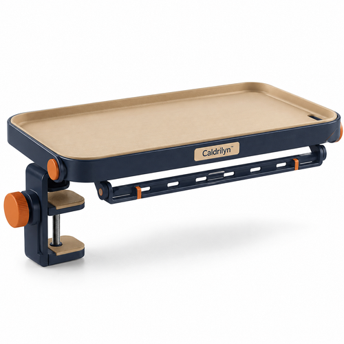 Caldrilyn™ Convertible Clamp-On Outdoor Utility Shelf with Gear Rail and Fold-Flat Carry Design