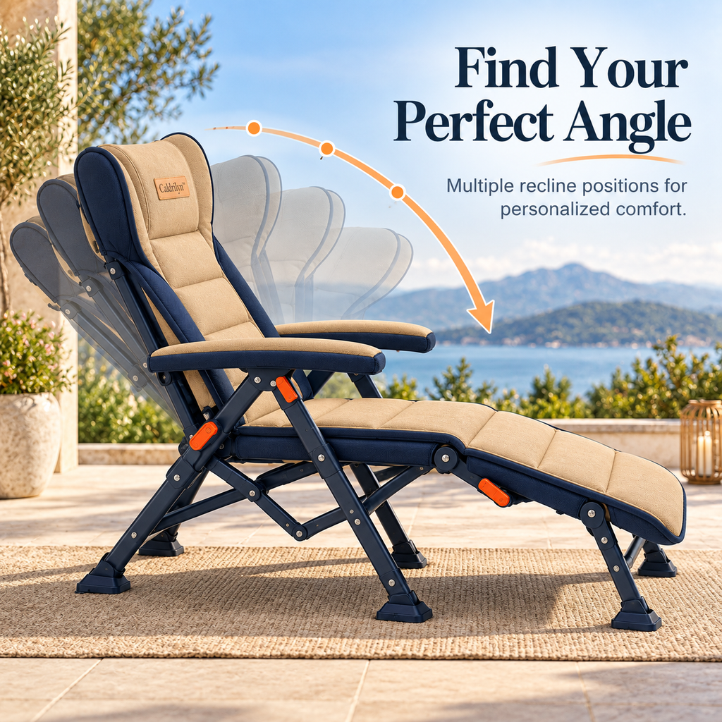 Caldrilyn™ Convertible Outdoor Chaise with Sliding Leg Deck and Adjustable Wraparound Recline