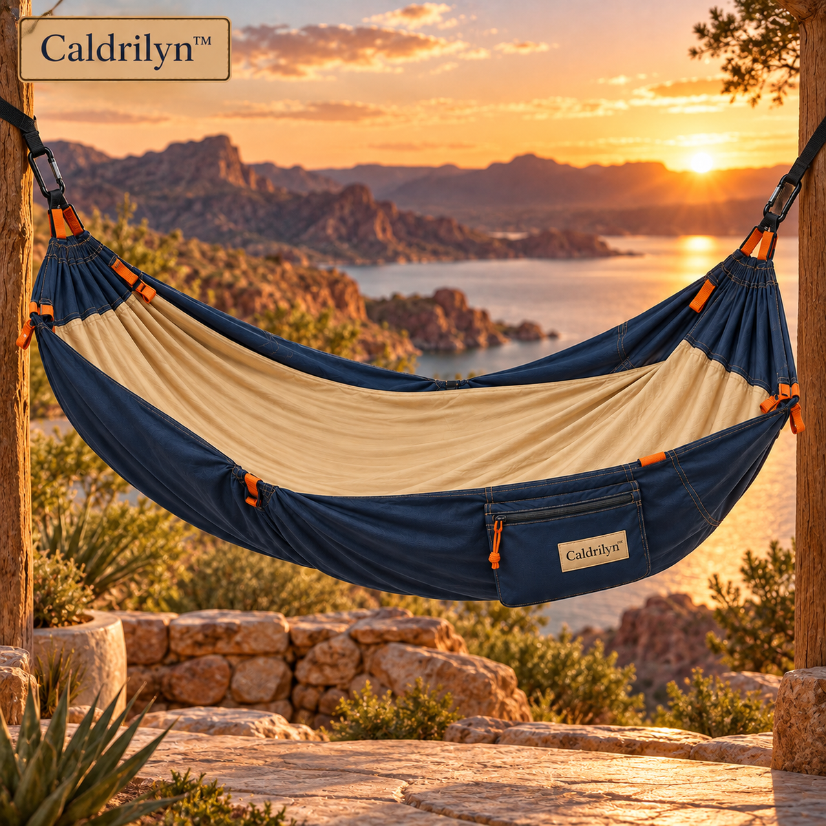 Caldrilyn™ Adjustable Flat-Lay Travel Hammock with Supportive Side Wings and Convertible Lounge Mode
