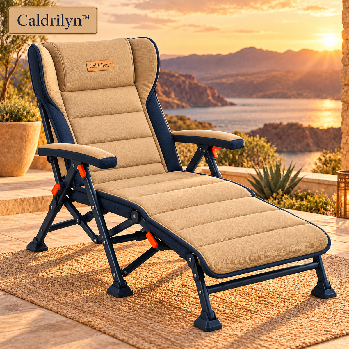 Caldrilyn™ Convertible Outdoor Chaise with Sliding Leg Deck and Adjustable Wraparound Recline