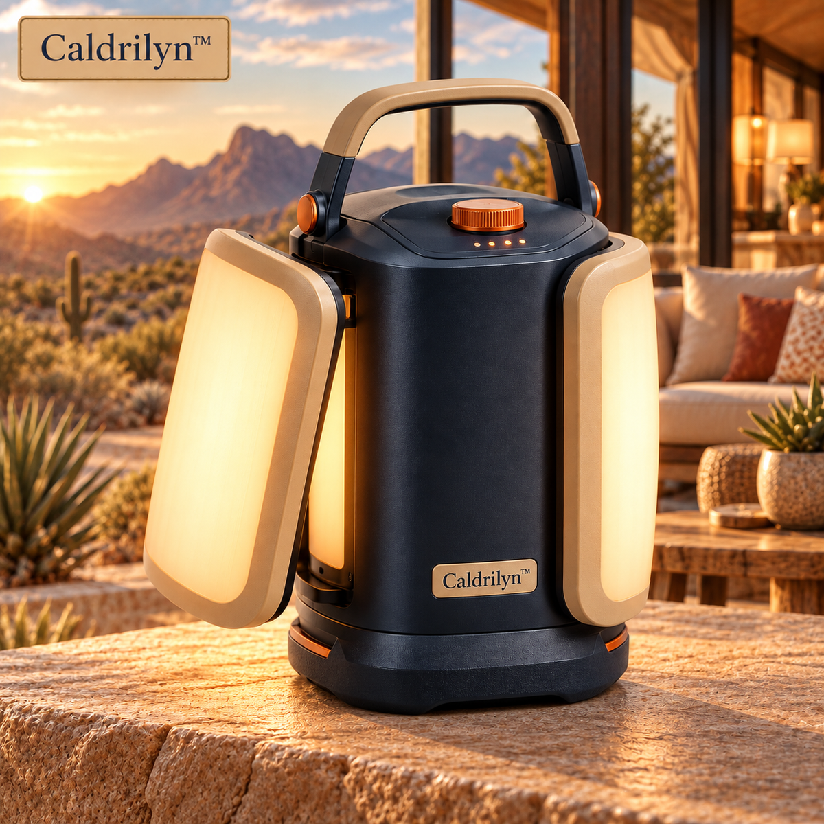 Caldrilyn™ Convertible Ambient & Task Camping Lantern with Rotating Light Panels