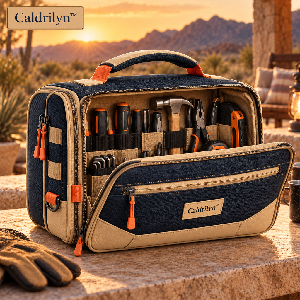 Caldrilyn™ Convertible Field Tool Organizer with Fold-Out Work Mat and Standing Caddy