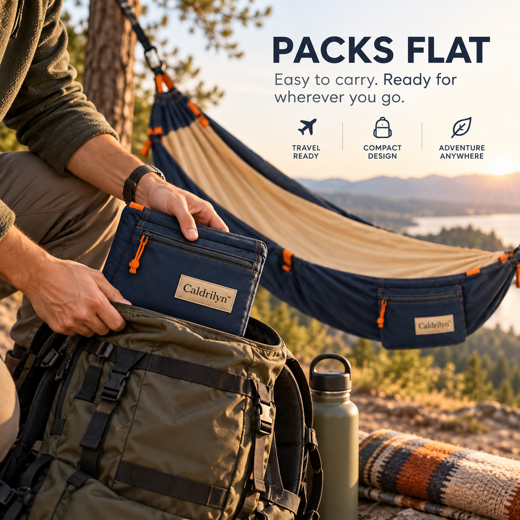 Caldrilyn™ Adjustable Flat-Lay Travel Hammock with Supportive Side Wings and Convertible Lounge Mode