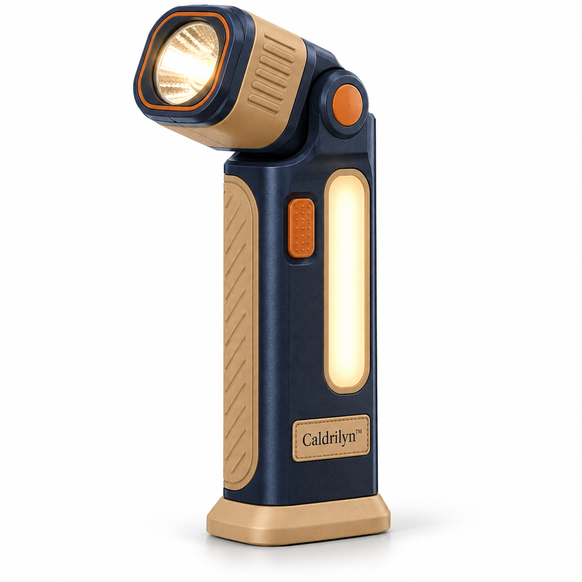 Caldrilyn™ Pivot-Head Pocket Flashlight with Side Glow and Flat-Base Stand